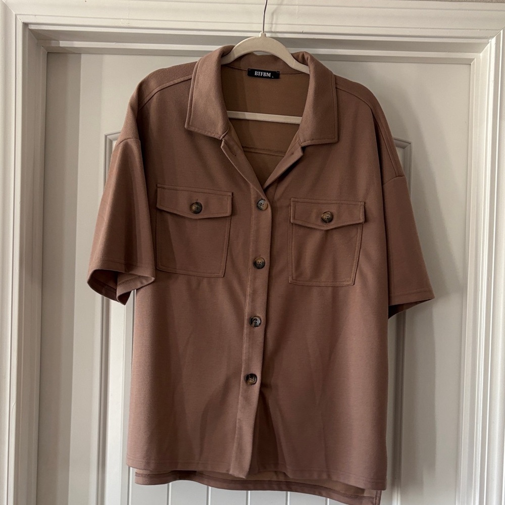 Brown Button-Up Shirt